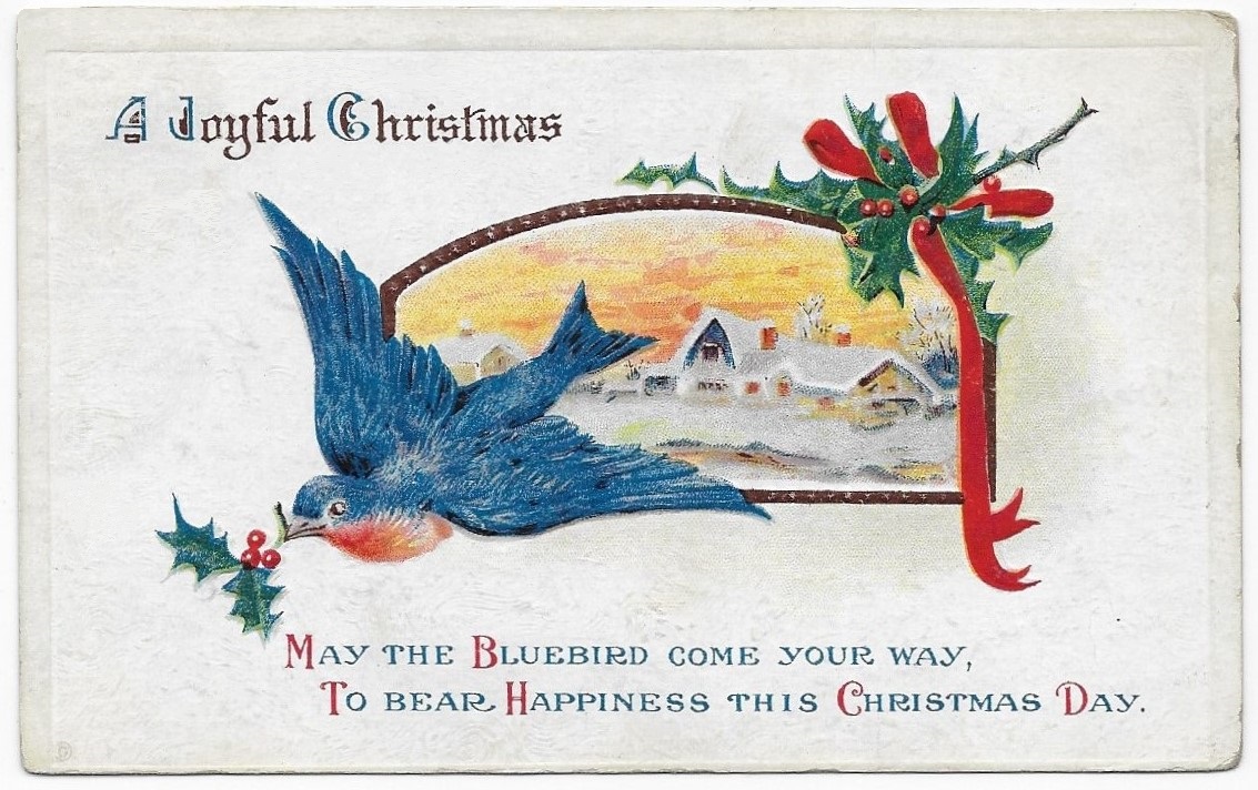 A Christmas Bluebird from Rose -1921 - History In The Mail | Postcards ...