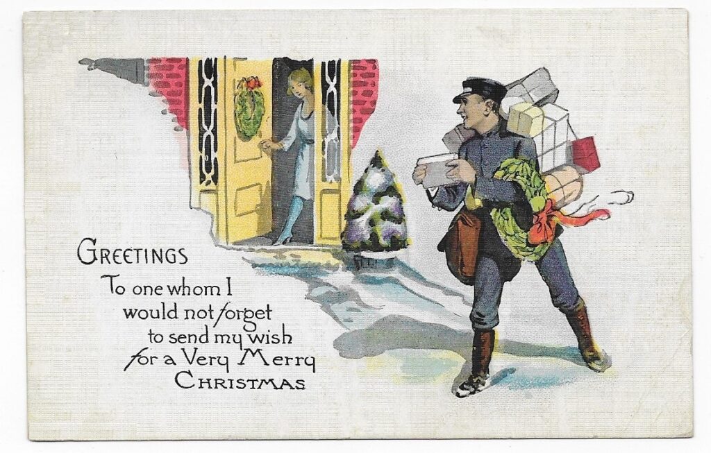 The Postman at Christmas Uniontown, Ohio (1922) History In The Mail