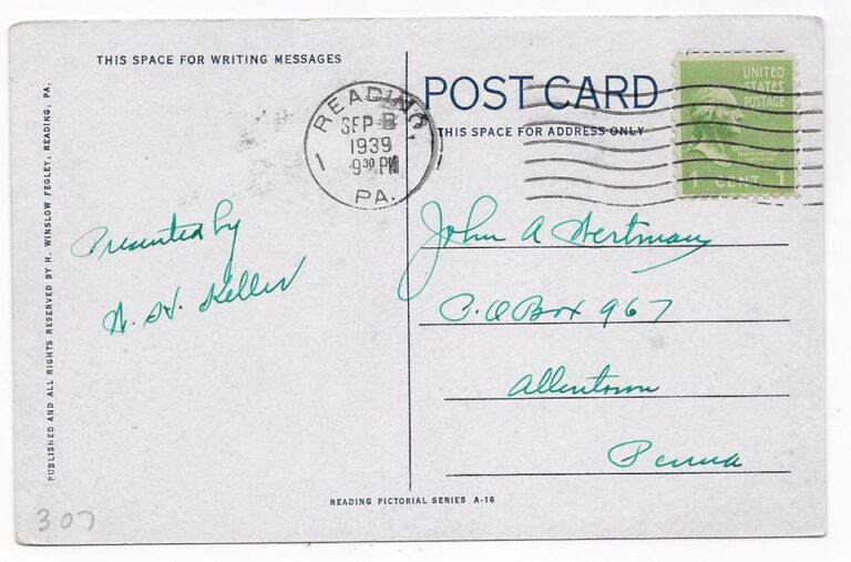 The Post Office & Annex Reading, PA (1939) History In The Mail Postcards and Historic Papers