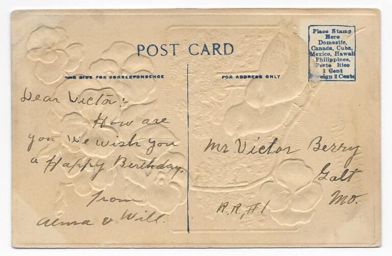 Victor Celebrates a Birthday Galt, Missouri (circa 1910) History In